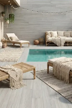 Carrelage Natura Gris 22,5x90 – Terrasse imitation bois gris bord de mer Prix Cassé
